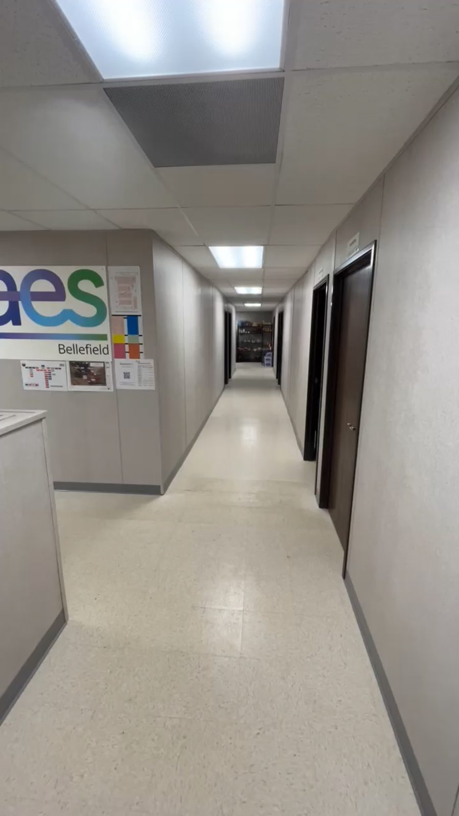 Clean office hallway after janitorial service